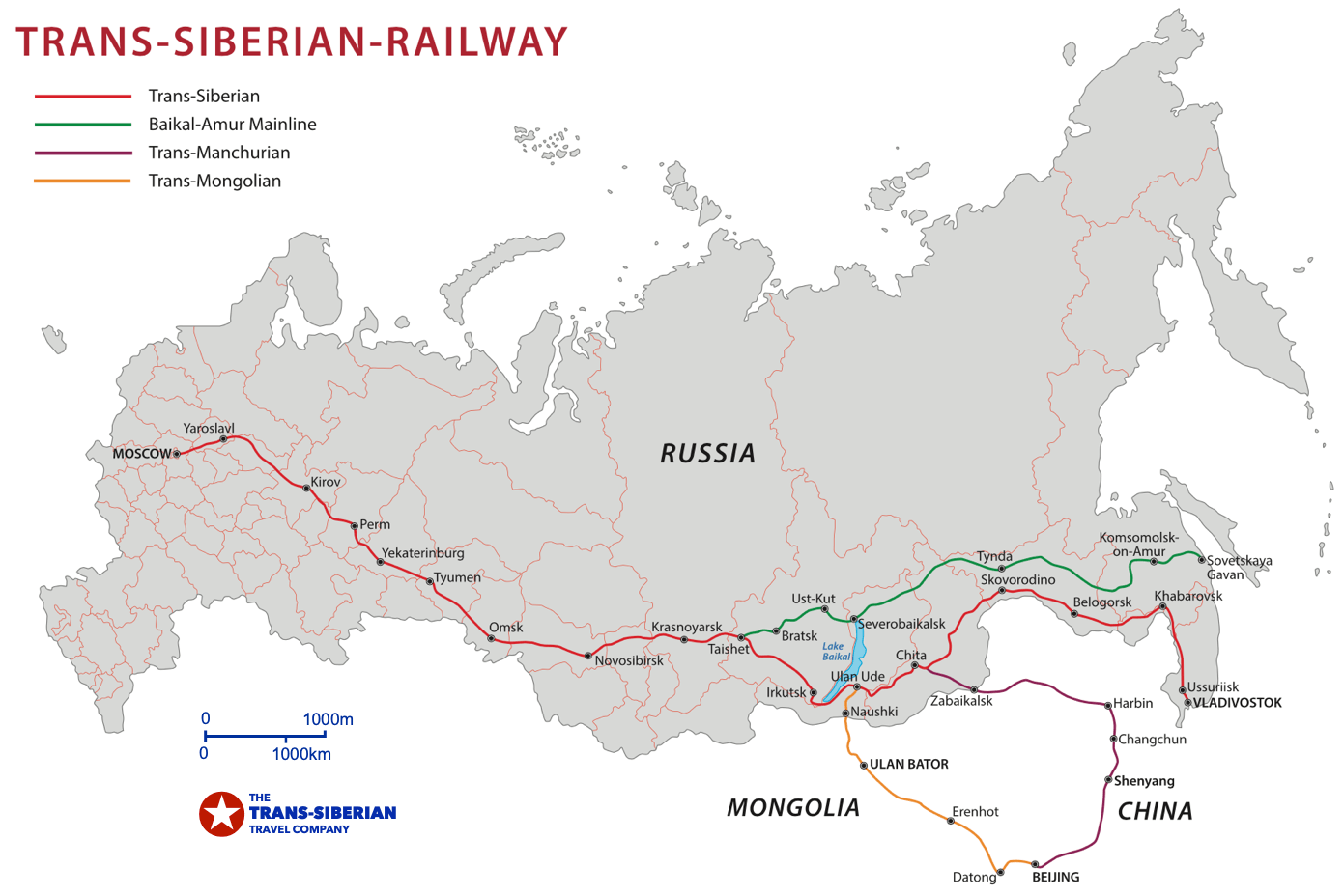 Trans Siberian Railroad Route Railway Map TSTC