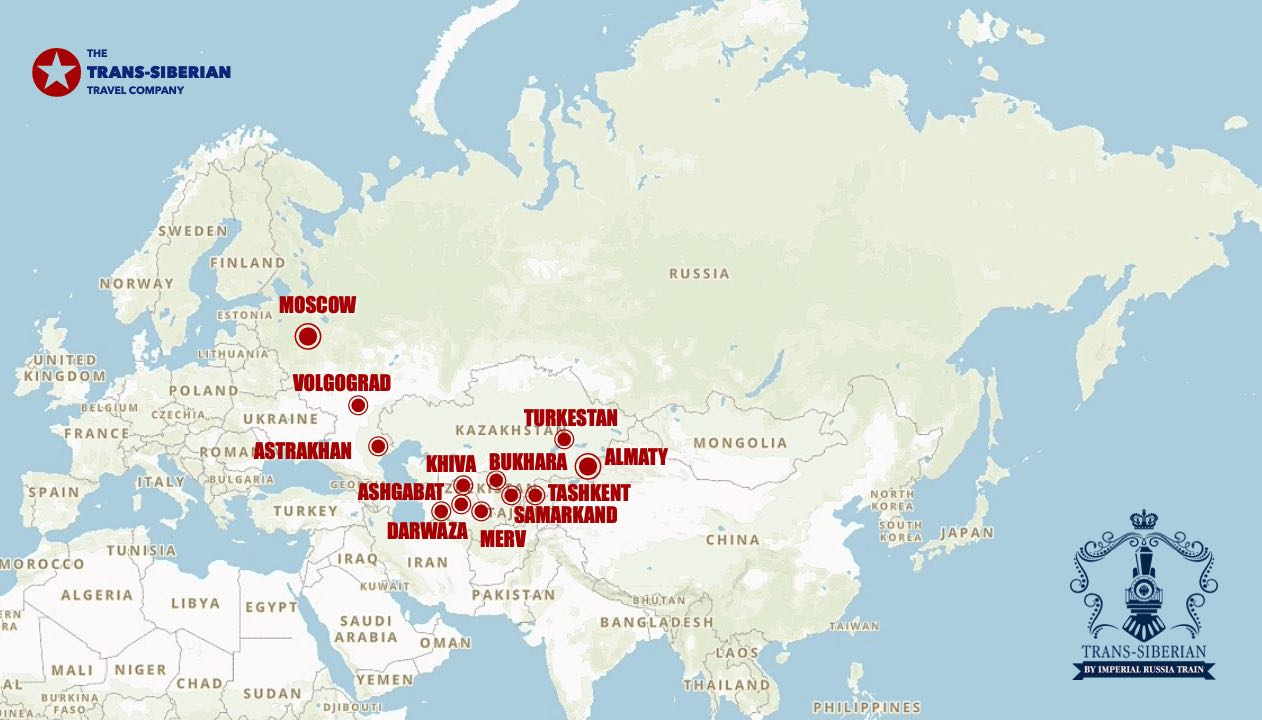 Imperial Russia Silk Road map